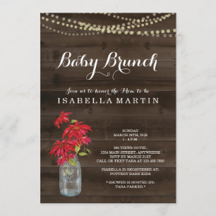 Einladung zu Weihnachts-Baby-Brunch - Poinsettia