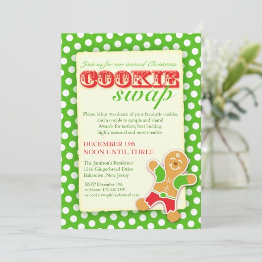 Einladung zu Weihnachts-Cookie (Stehend Vorderseite)