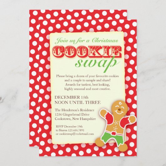 Einladung zu Weihnachts-Cookie (Vorne/Hinten)