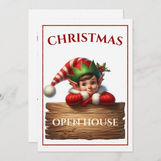 Einladung zu Weihnachts-Elf (Vorne/Hinten)