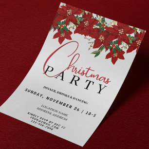 Einladung zu Weihnachts-Party   Rote Blume