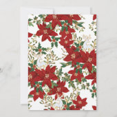 Einladung zu Weihnachts-Party | Rote Blume (Rückseite)