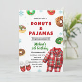 Einladung zu Weihnachts-Pyjama-Donuts (Stehend Vorderseite)