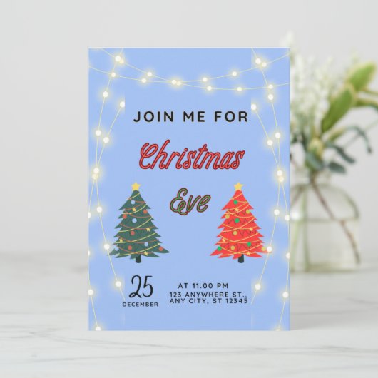 Einladung zu Weihnachtsabend (Stehend Vorderseite)