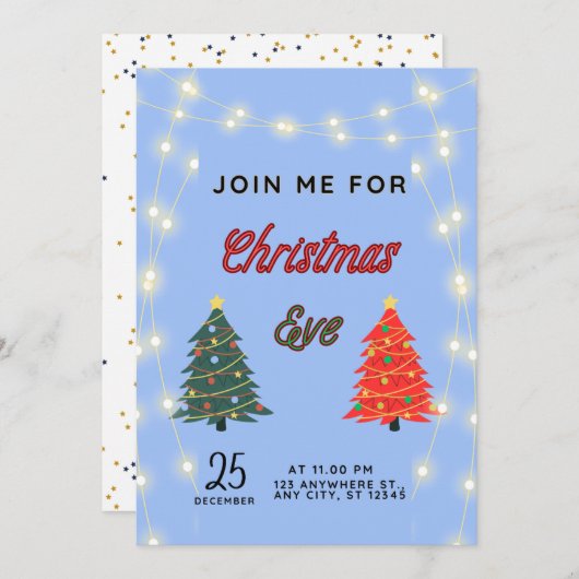 Einladung zu Weihnachtsabend (Vorne/Hinten)