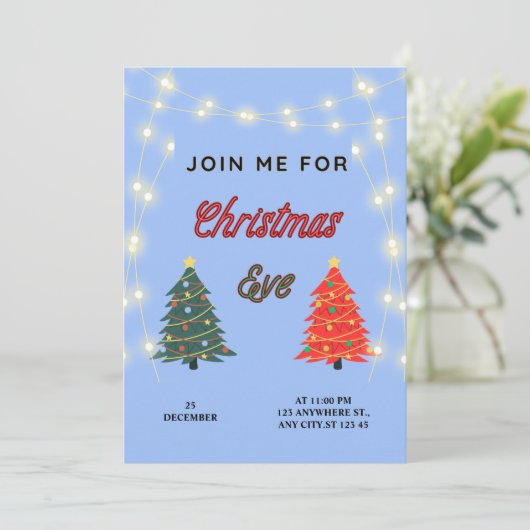 Einladung zu Weihnachtsabend (Stehend Vorderseite)