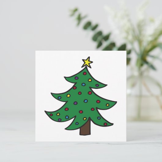 Einladung zu Weihnachtsbaum (Stehend Vorderseite)