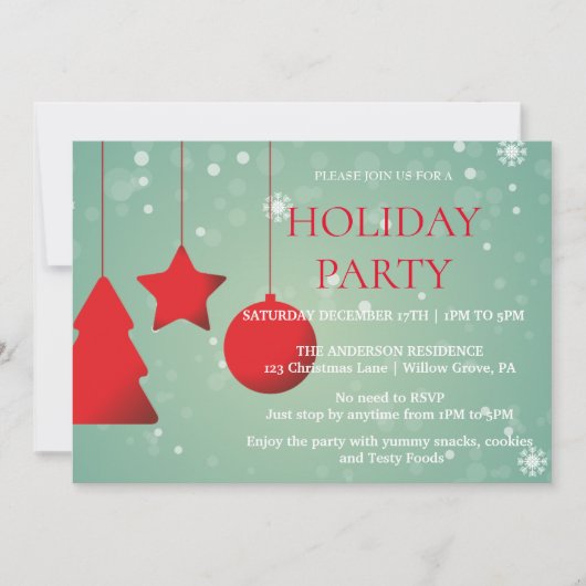 Einladung zu Weihnachtsfeiern (Vorderseite)