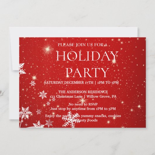 Einladung zu Weihnachtsfeiern (Vorderseite)