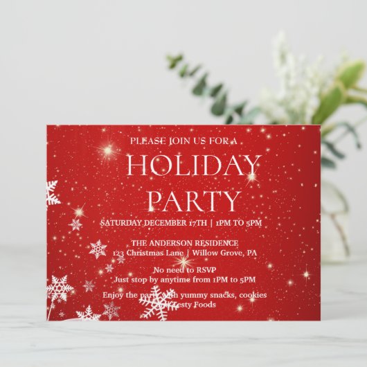 Einladung zu Weihnachtsfeiern (Stehend Vorderseite)