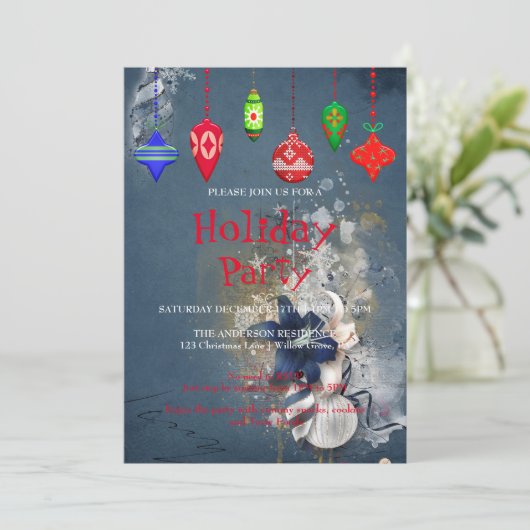 Einladung zu Weihnachtsfeiern (Stehend Vorderseite)