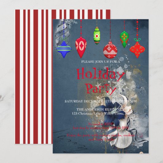 Einladung zu Weihnachtsfeiern (Vorne/Hinten)