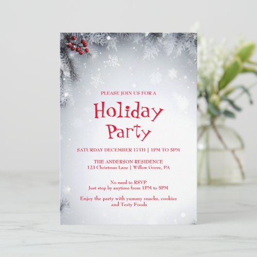 Einladung zu Weihnachtsfeiern (Stehend Vorderseite)