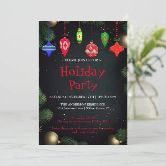 Einladung zu Weihnachtsfeiern (Stehend Vorderseite)