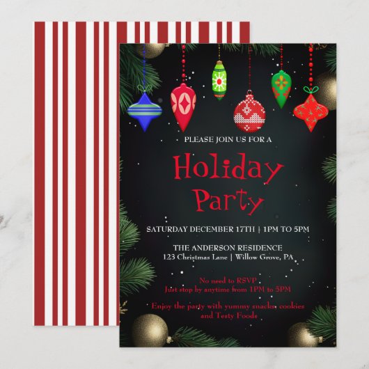 Einladung zu Weihnachtsfeiern (Vorne/Hinten)