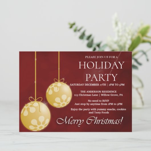 Einladung zu Weihnachtsfeiern (Stehend Vorderseite)