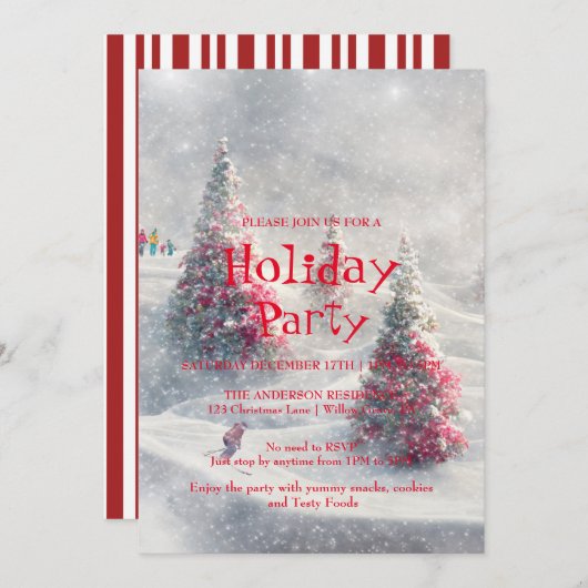 Einladung zu Weihnachtsfeiern (Vorne/Hinten)