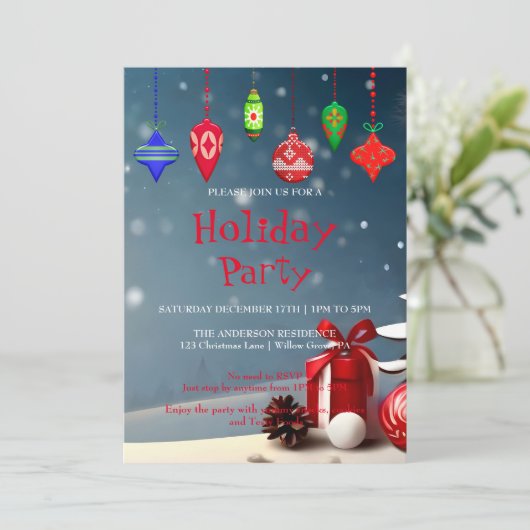 Einladung zu Weihnachtsfeiern (Stehend Vorderseite)