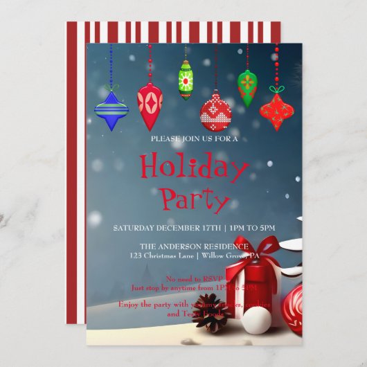 Einladung zu Weihnachtsfeiern (Vorne/Hinten)