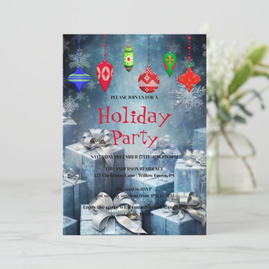 Einladung zu Weihnachtsfeiern (Stehend Vorderseite)