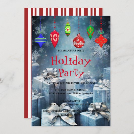 Einladung zu Weihnachtsfeiern (Vorne/Hinten)