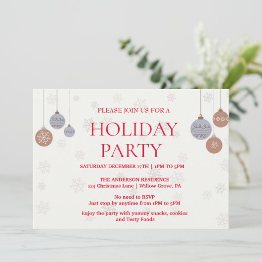 Einladung zu Weihnachtsfeiern (Stehend Vorderseite)