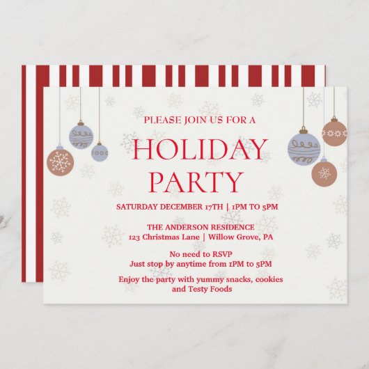 Einladung zu Weihnachtsfeiern (Vorne/Hinten)