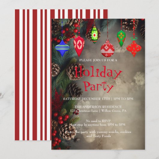 Einladung zu Weihnachtsfeiern (Vorne/Hinten)