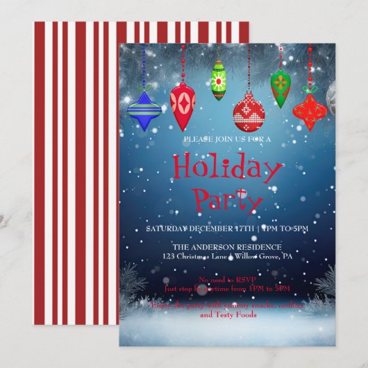 Einladung zu Weihnachtsfeiern (Vorne/Hinten)
