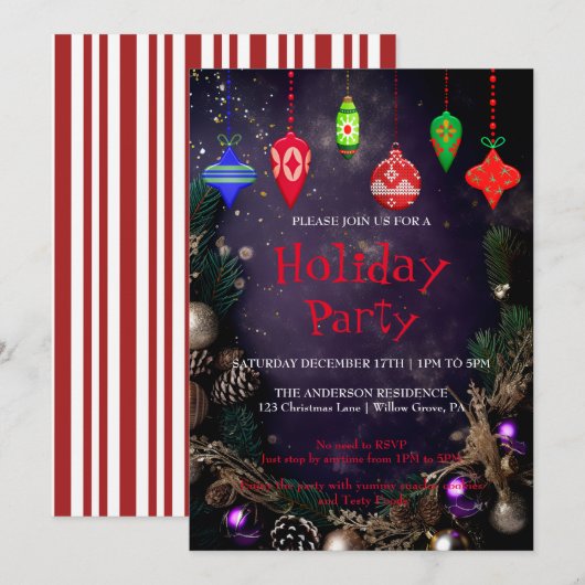 Einladung zu Weihnachtsfeiern (Vorne/Hinten)