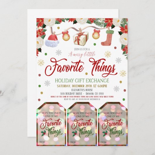 Einladung zu Weihnachtsgeschenken (Vorne/Hinten)