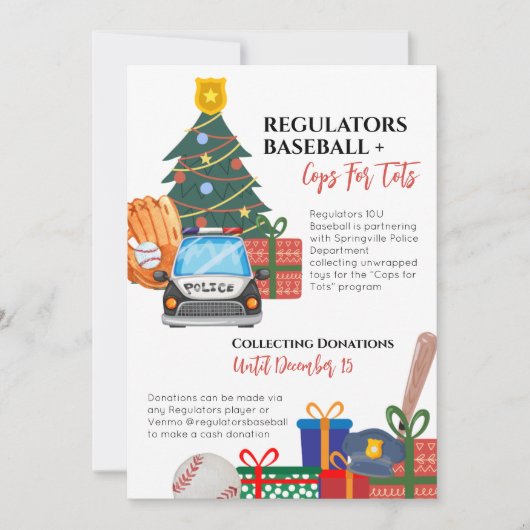 Einladung zu Weihnachtsspielzeug (Vorderseite)