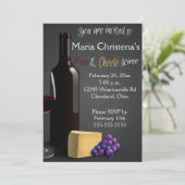 Einladung zu Wein und Käsesorten (Stehend Vorderseite)