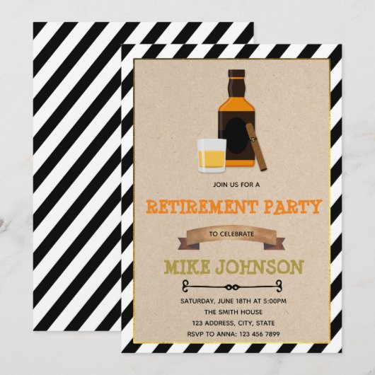 Einladung zu Wein und Zigarre (Vorne/Hinten)