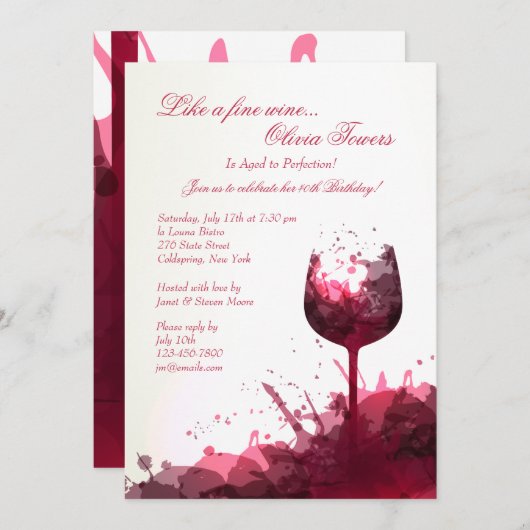 Einladung zu Weinproben (Vorne/Hinten)