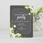 Einladung zu weißem und grauem Foto (Stehend Vorderseite)