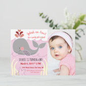 Einladung zu Whale 1. Geburtstag (Stehend Vorderseite)