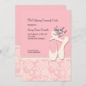 Einladung zu White Ballet Shoes (Vorne/Hinten)