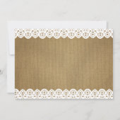 Einladung zu White Lace und Burlap Bridal Dusche (Rückseite)