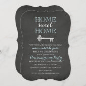 Einladung zu wichtigen Chalkboard Housewarming (Vorne/Hinten)