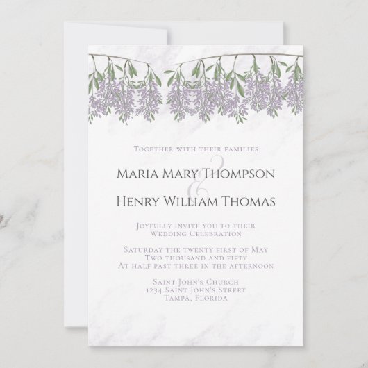 Einladung zu Wisteria (Vorderseite)