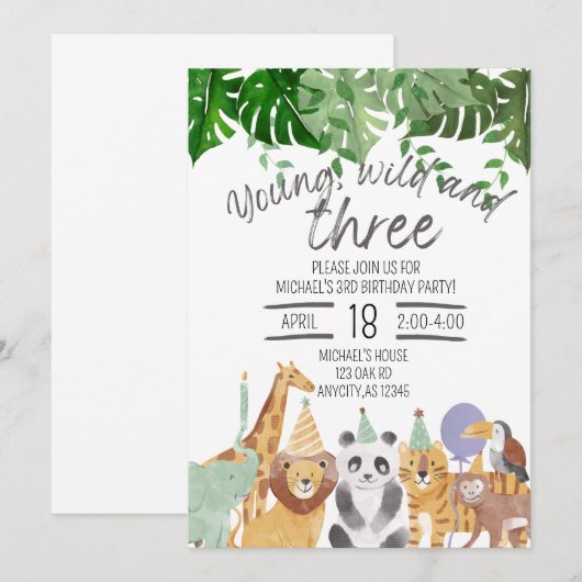 Einladung zu "Young, Wild and Three" (Vorne/Hinten)