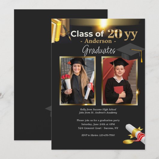 Einladung zu zwei Fotos (Vorne/Hinten)