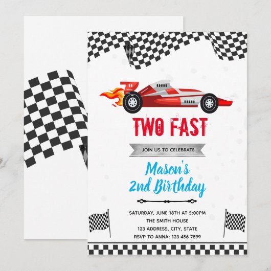 Einladung zu zwei Geburtstagen (Vorne/Hinten)