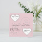 Einladung zu zwei Herz Hochzeiten (Stehend Vorderseite)