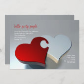 Einladung zu zwei Herz-Puzzle-Stücken (Vorne/Hinten)