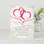 Einladung zu zwei Herzen (Stehend Vorderseite)