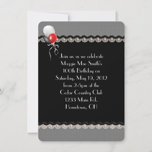 Einladung zum 100. Geburtstag (Rückseite)
