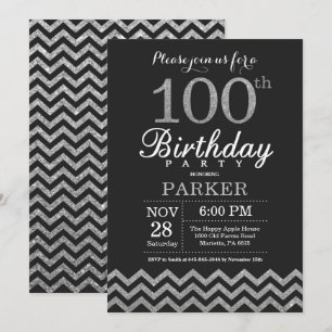Einladung zum 100. Geburtstag Schwarz- und Silberg