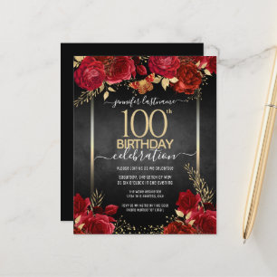 Einladung zum 100. Geburtstag von Rot und Gold Flo